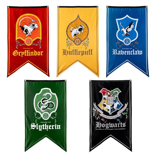 Harry Potter Hogwarts House Flags Set - 30 x 50 Inch Wizarding Banners