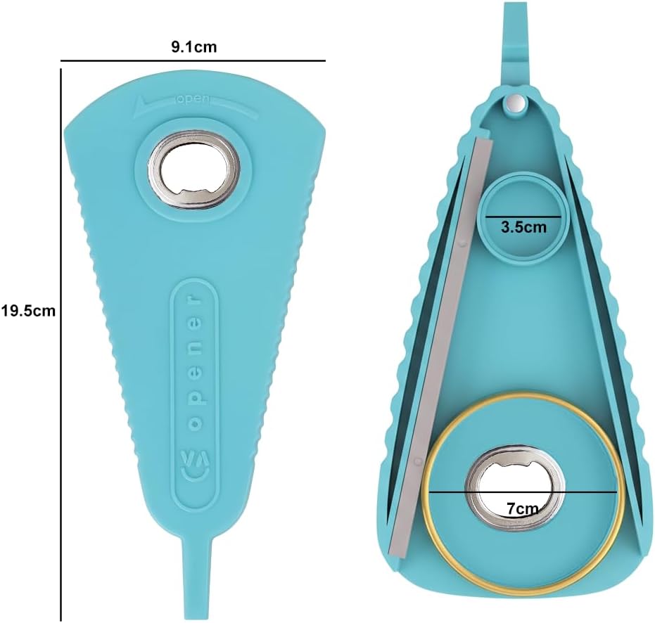 Mutil Jar Opener - Easy Grip Can & Bottle Opener for Seniors with Arthritis | Blue Color