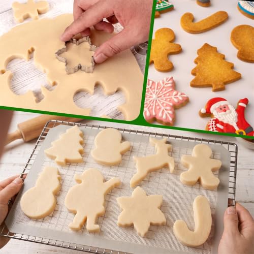 Bobipro Christmas Cookie Cutters Set - 10 Pcs Stainless Steel Shapes