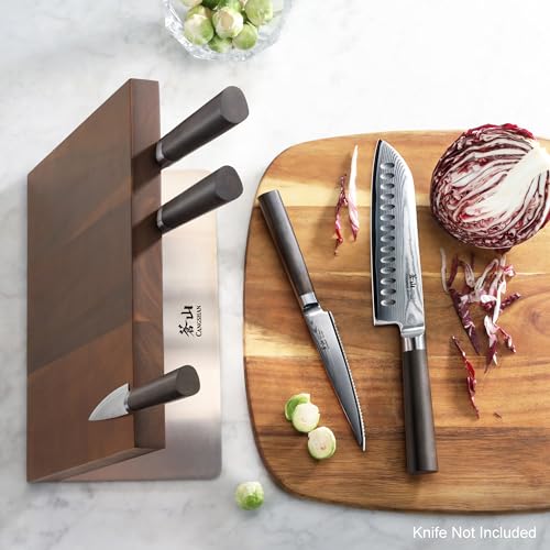 Cangshan HUA Acacia Magnetic Knife Block - Wooden Countertop Storage