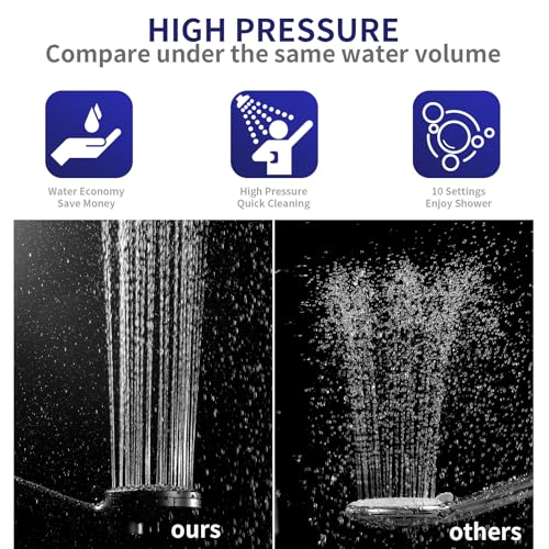 Filtered Handheld Shower Head with Magnetic Adjustable Matte Black