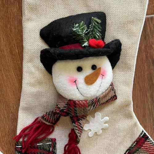 20" Santa Snowman Christmas Stockings Set of 2 Plush Xmas Personalized 20-Inch (Santa&Snowman)