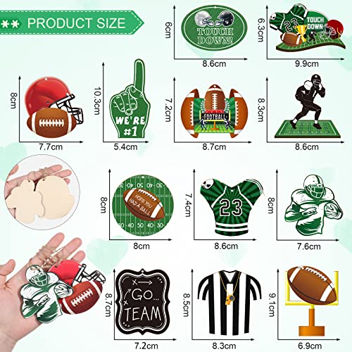 Yulejo 24 Pieces Wooden Football Christmas Ornaments Hanging Decor DIY Crafts Party Favors