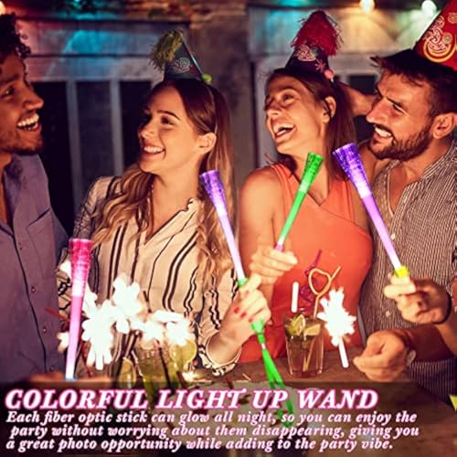 200 Pcs Fiber Optic Glow Stick Wands with Batteries - Party & Event Props Variation of THIS listing 200
