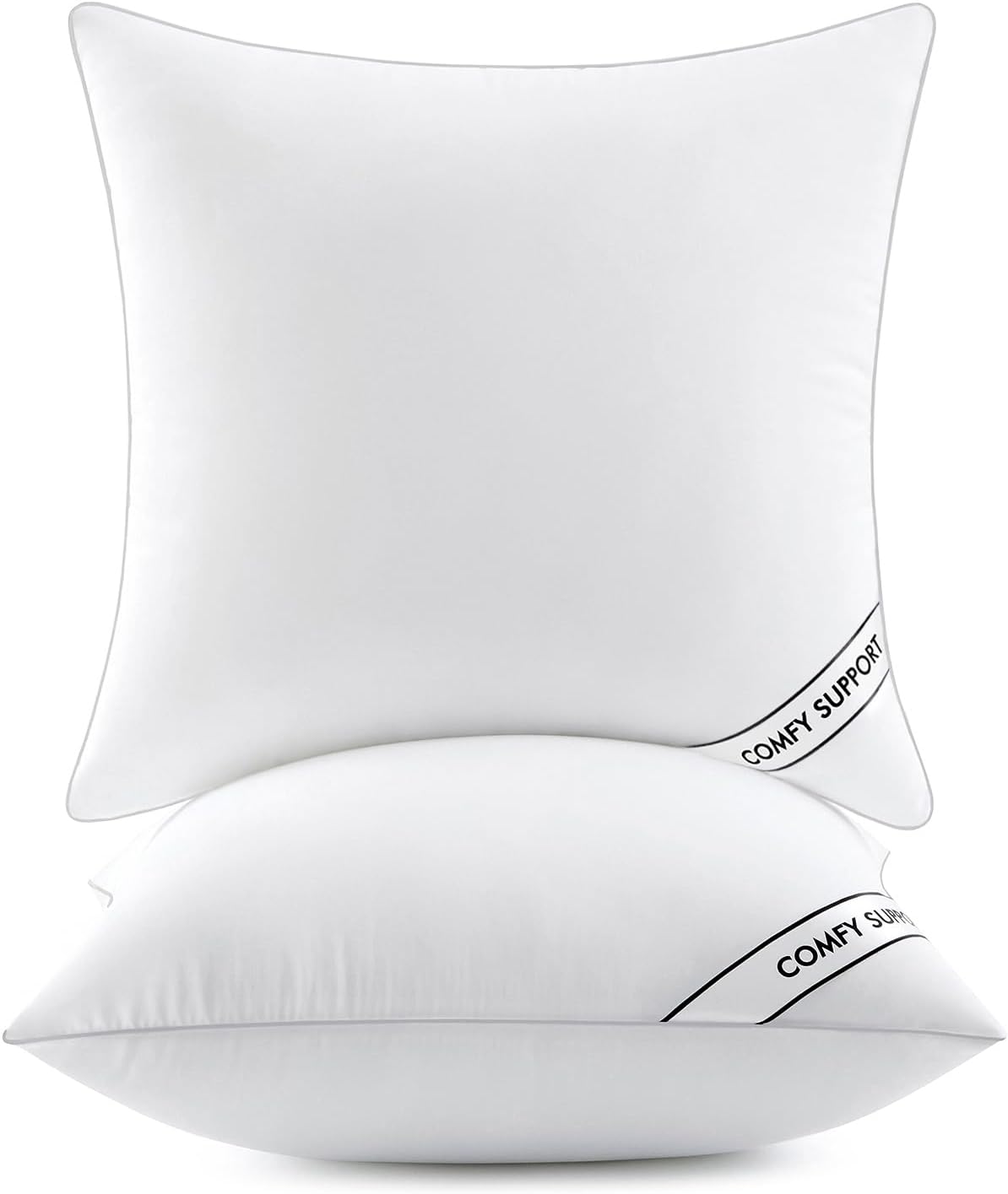 MIULEE 18x18 Inch Pillow Inserts - Pack of 2 Comfy Down Alternative Throw Pillows for Sofa & Bed