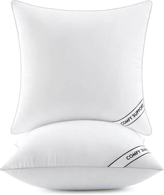 MIULEE Euro Pillow Inserts - 26x26 Inch Down Alternative, Comfy Support for Sofa & Bed - Pack of 2