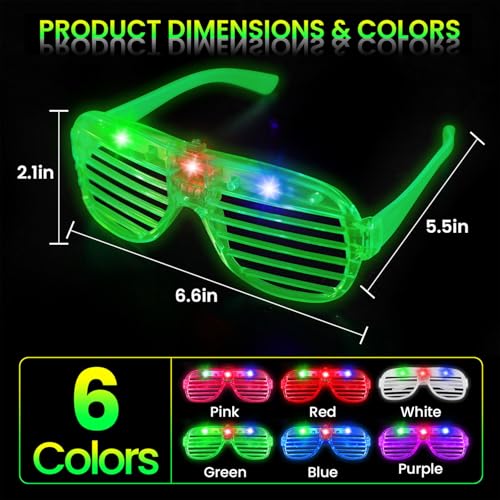 120 Pack LED Glasses - 6 Colors, Glow in The Dark Party Supplies - AstrivixDD