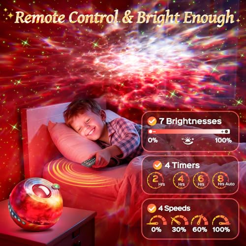 Starry Galaxy Projector Night Light for Bedroom - 15-Color Starry Sky Lamp with 4-in-1 Features
