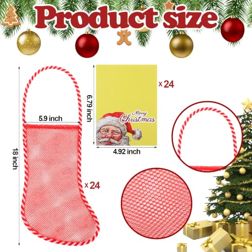 100 Pack Long Mesh Christmas Stockings Bulk 18 Inch Yellow Holiday Decor