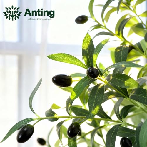 6ft Artificial Olive Tree with Pot - Faux Indoor Tree, Realistic Greenery, Easy Assembly, Perfect for Home & Office Decor (Soft Green / 1)