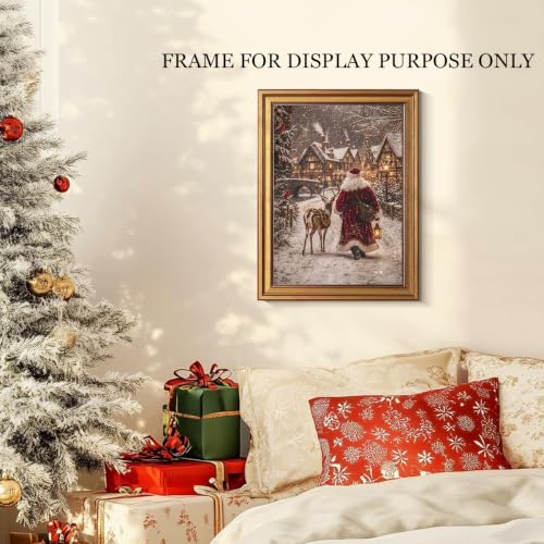 KBKBART Santa Claus Reindeer Wall Art Prints Unframed 8x10, 10x8 Variation
