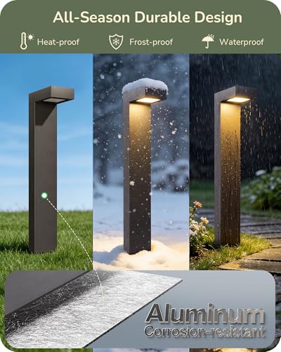 EDISHINE 4 Pack Low Voltage LED Pathway Lights Outdoor Landscape Lighting - Warm White