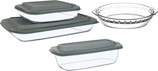 Pyrex 7-Piece Glass Bakeware Set - Versatile Baking Dishes with Lids | Oven & Fridge Safe