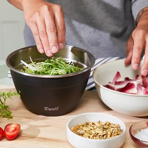 S'well Stainless Steel Salad Bowl Kit 64 oz Onyx - Leakproof, Reusable