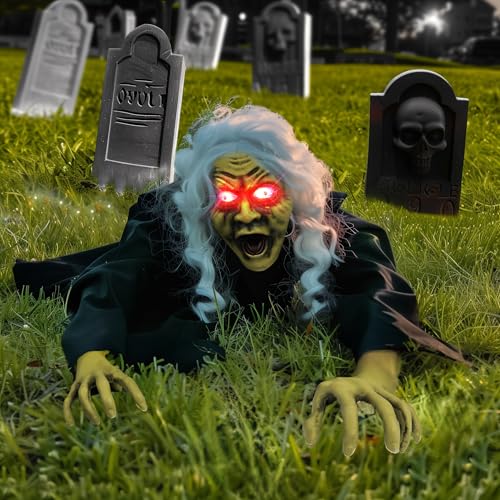 Hourleey Halloween Outdoor Decorations, Animated Zombie Groundbreaker