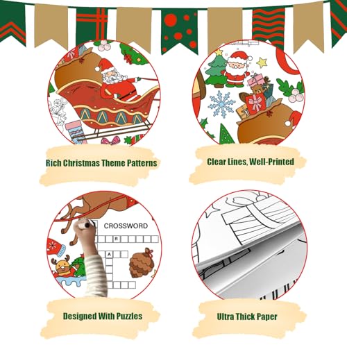 Giant Christmas Coloring Poster for Kids - Holiday Tablecloth & Party Activity