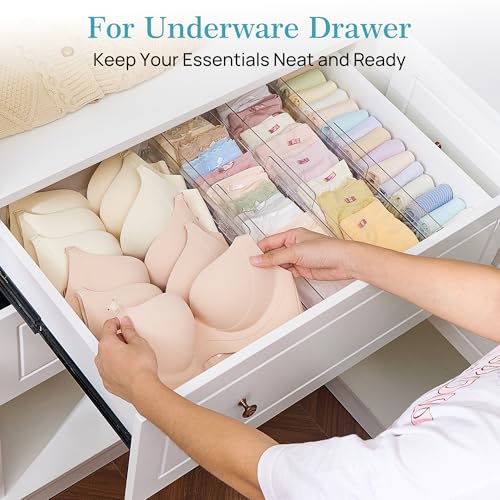 Vtopmart 18 Pack Adjustable Clear Drawer Dividers - 4" High, 10.2-16.5" Length