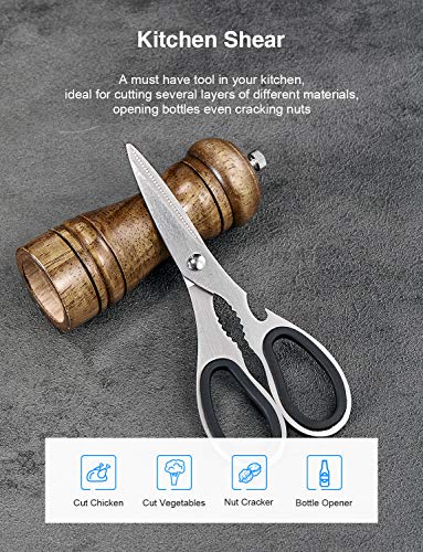 14-Piece High Carbon Stainless Steel Kitchen Knife Set with Acrylic Stand - Sharp Chef, Bread, Carving, Utility, Steak Knives, Sharpener & Scissors - Ergonomic Design