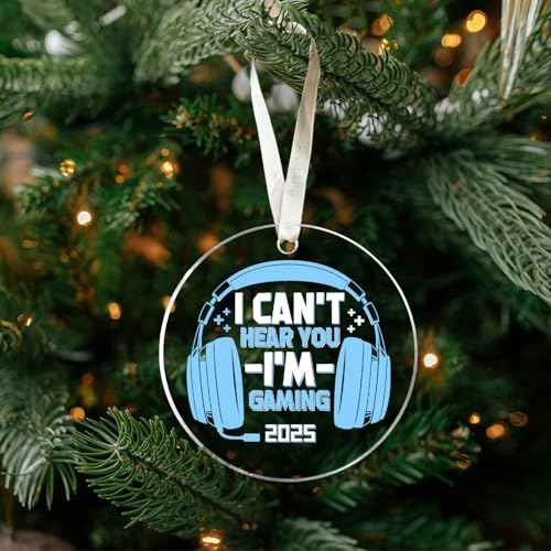 Video Game Ornaments - I Can't Hear You I'm Gaming 2025 Christmas Ornaments - Gaming Ornaments for Christmas Tree - Gamer Gifts for Men Teen Boys