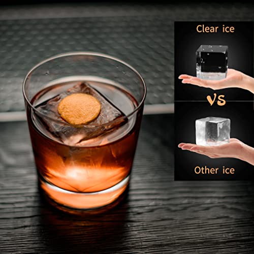 2 Inch Clear Ice Cube Tray for Large Crystal Whiskey & Cocktail Ice - Make 8 Slow-Melting Cubes