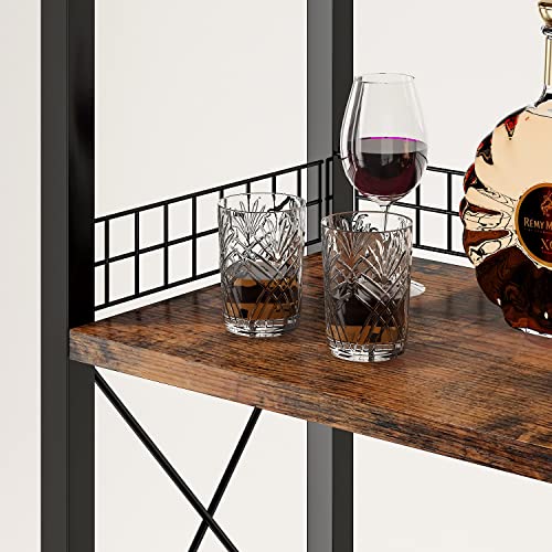 Homeiju Vintage Right Angle Freestanding Wine Rack with Glass & Bottle Storage