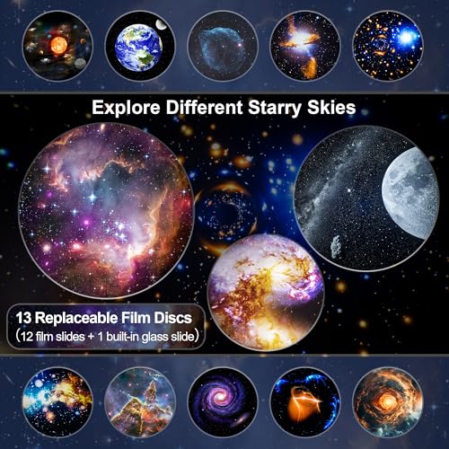 Galaxy Projector Night Light 13-in-1 Star Projector for Bedroom - White