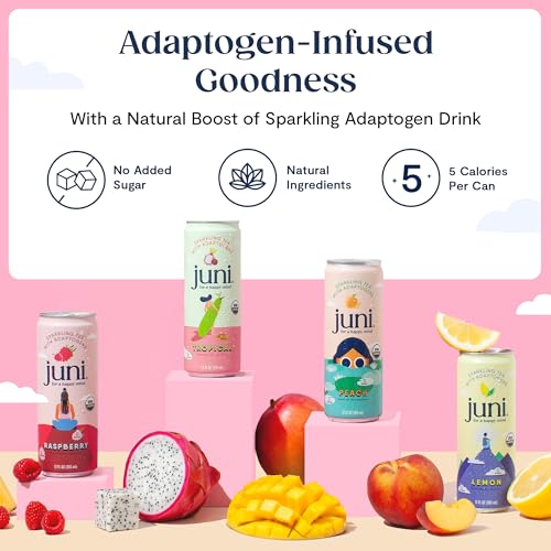 Juni Sparkling Adaptogen Drink Variety Pack - 12 Fl Oz Cans, 12-Pack