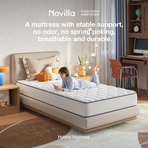 White Twin Mattress 6 Inch Bonnell Spring Hybrid Support Comfort