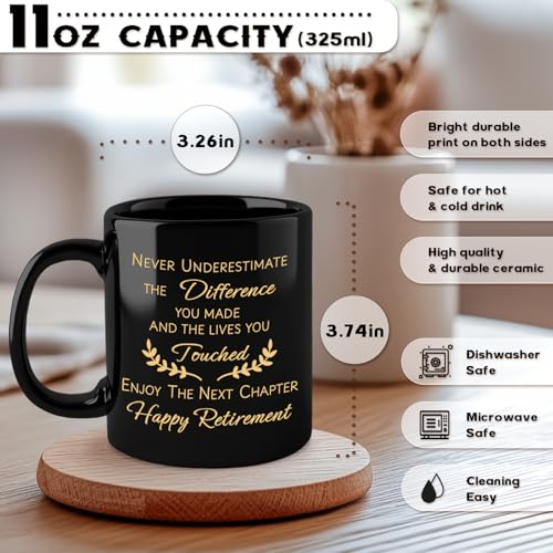 Black Retirement Mug for Men & Women 2026 - Happy Retirement Gift