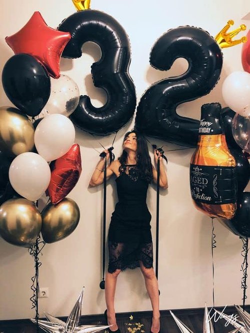 Black 5 Balloon - 40 Inch Number 5 Balloon for 5th Birthday Party Decorations | Black and Gold Theme