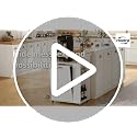 HOOBRO Kitchen Island with Trash Can Storage & Power Outlets, Rolling Drop Leaf Cart, White & Natural