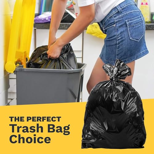 ToughBag 58x38 Black Heavy Duty Trash Bags 55-60 Gallon, 100 Count, 1.2 Mil