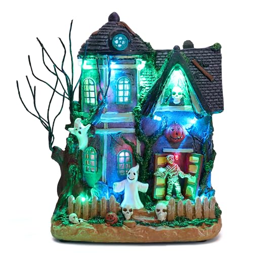 Valery Madelyn Medium Lighted Haunted House Halloween Decoration with Music & LED Lights