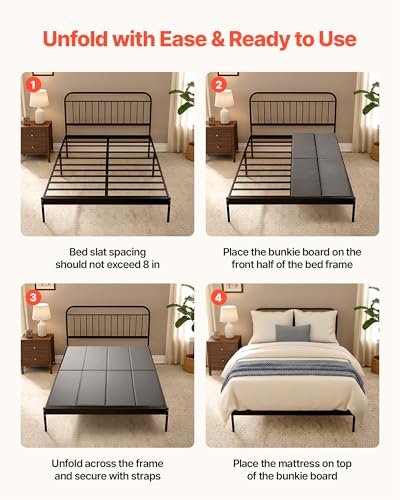 Queen Size Foldable Bunkie Board for Mattress Support, Anti-Sag, 80.3x60.2 in