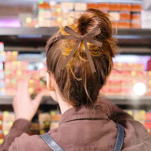 Brown Velvet Ribbon 3/8 Inch, Velvet Christmas Ribbon Double Faced, 15 Yd Vintage Taupe Skinny Velvet Ribbon for Christmas Tree, Gift Wrapping, Wreaths, Floral Bouquets, Hair Ties, Handmade Crafts