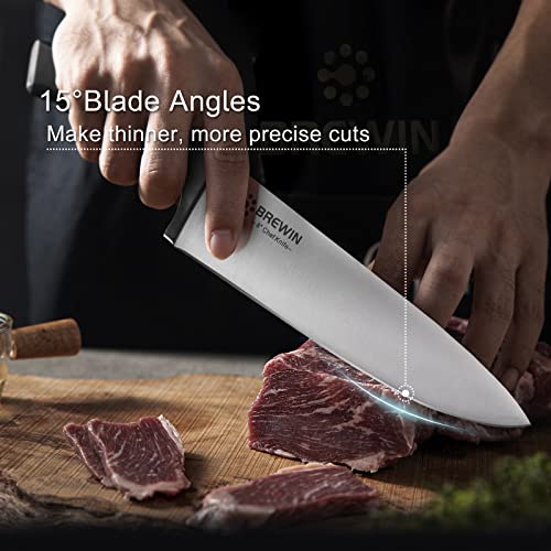 Professional Kitchen Knife Set - 3-Piece Chef, Santoku & Utility Knives, High Carbon Stainless Steel