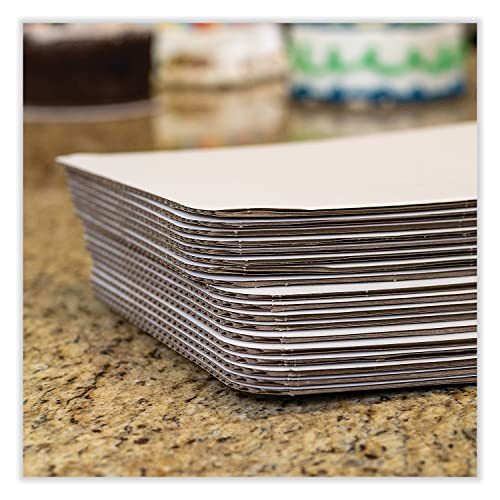 19 x 14 White Corrugated Cake Pad - Greaseproof Single Wall Cake Base, Case of 50
