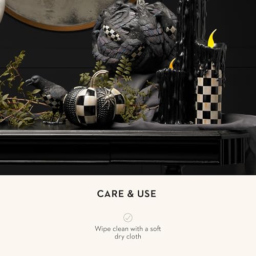 Halloween Pumpkin Decor with Spider and Checkered Pattern - Autumn Home Accent