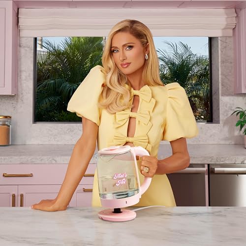 Electric Kettle 1.8L Glass Pink with Auto Shut-Off & LED Indicator