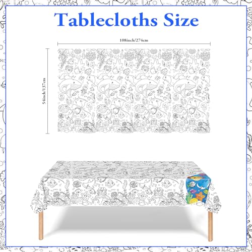 Ocean Coloring Tablecloth 54 x 108 Inches Giant Kids Craft Poster