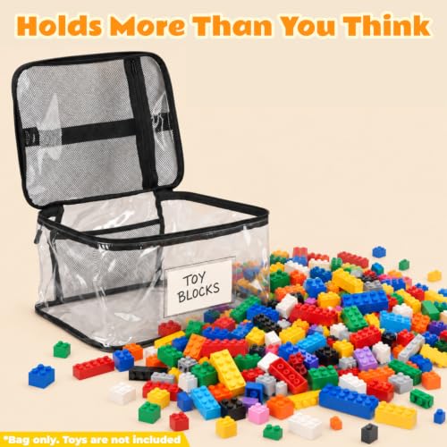 6-Pack Extra Large Clear Toy Storage Bags with Zippers, TPU