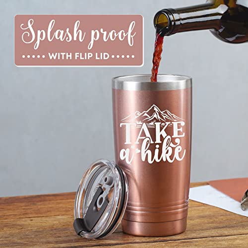 20oz Stainless Steel Travel Mug with Straw & Lid – Take a Hike Gift for Women