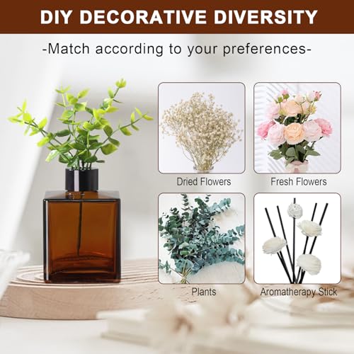 Amber Glass Soap Dispenser Set with Wooden Tray - Modern Kitchen & Bathroom Decor - Variation: Amber