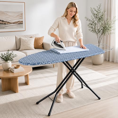 APEXCHASER Blue Full Size Foldable Ironing Board 43x13, Adjustable Height