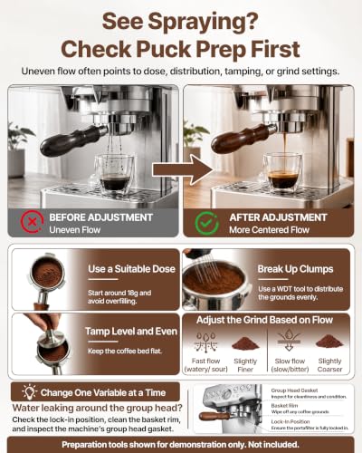 54mm Bottomless Portafilter for Breville Barista Express Pro Touch - Walnut Handle