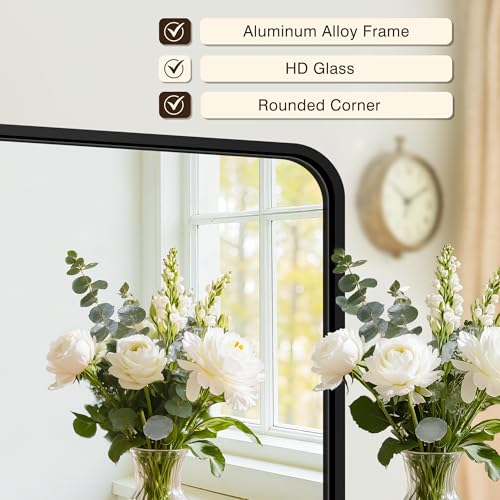 Black Bathroom Vanity Mirror Set - 36x24 Inches, 2 Pack - Over Sink Wall Mirrors