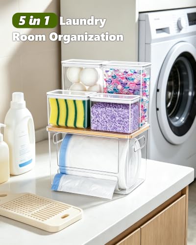 iCASA 5 in 1 Trash Bag & Detergent Organizer Dispenser - L-5in1
