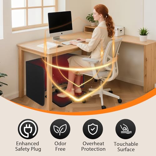 Under Desk Heater with Heated Floor Mat-Personal Portable Space