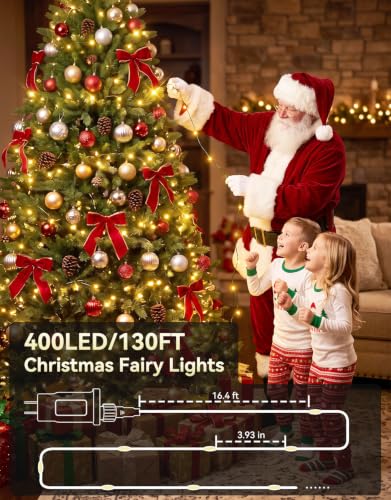 LitHome 130ft RGB 400LED Fairy String Lights with Remote - Green Wire