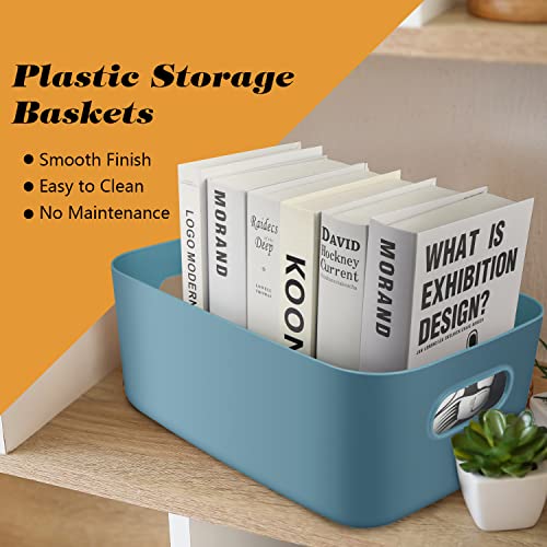 OWill 7-Pack Large 7.2L Plastic Storage Baskets for Home & Classroom Organization